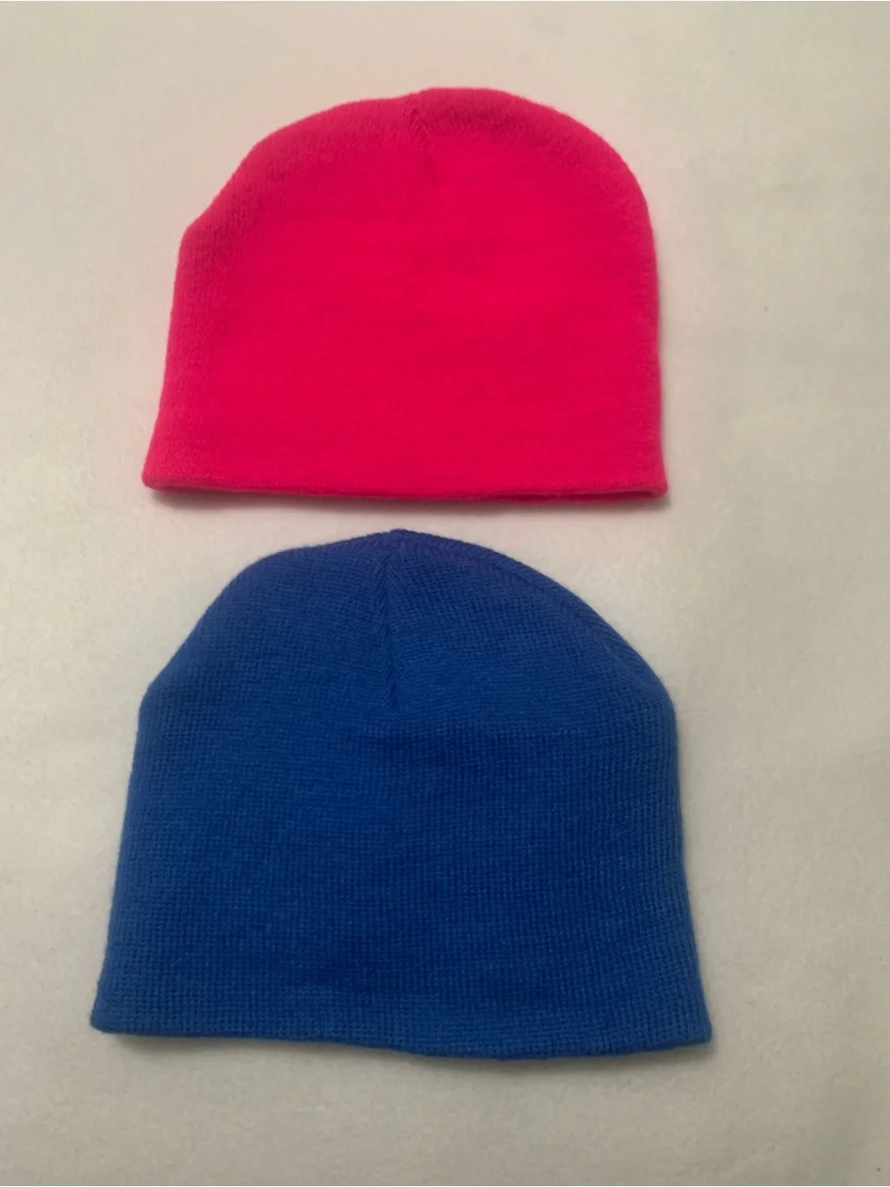 7 Pice Kids  Knit Beanie With Rhinestones - Black, Blue, Hot Pink